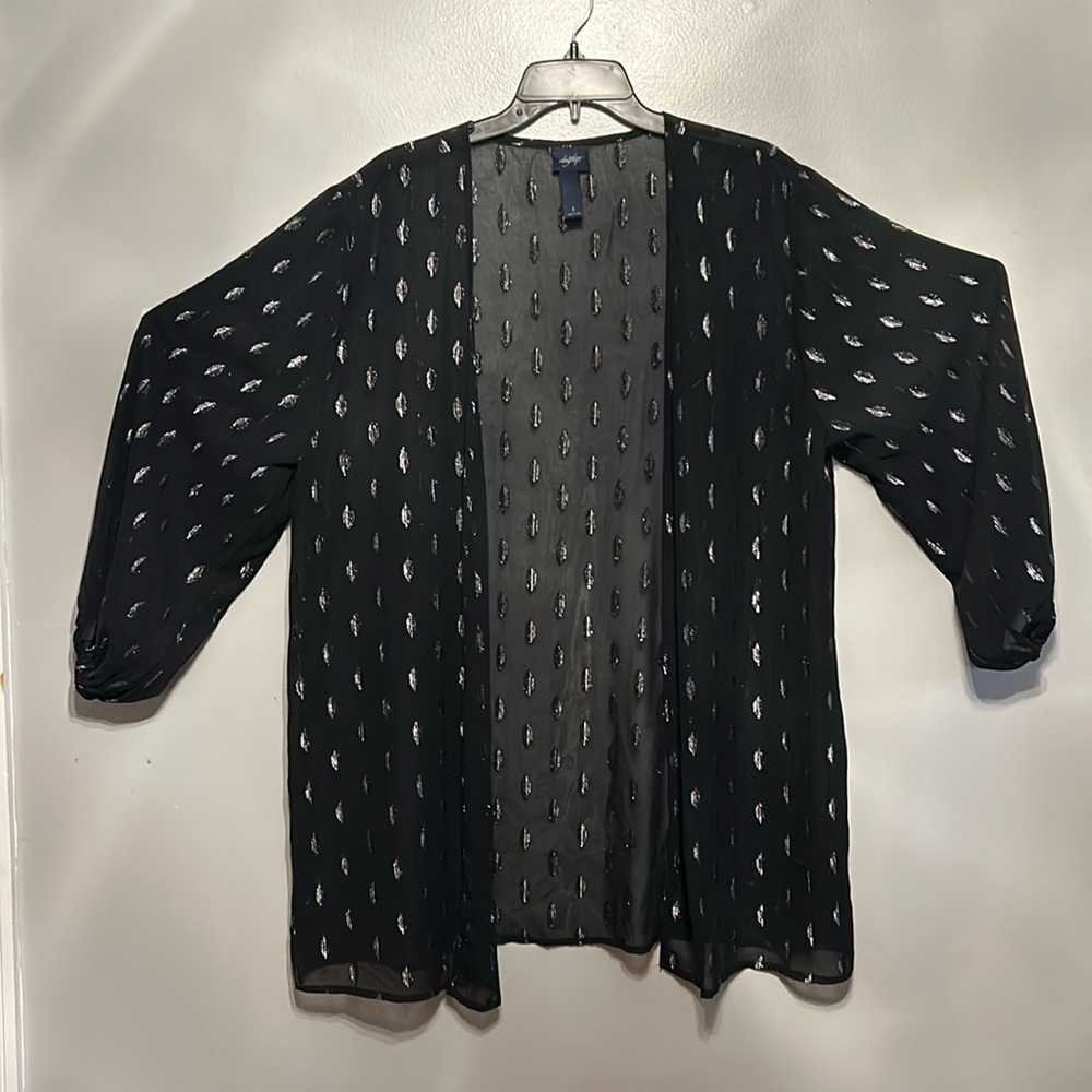 Black with glitter ovals sheet Cardigan